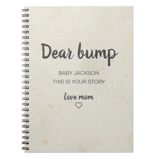 Bump Keepsake親愛 Pregnancy Journal ノートブック (正面)