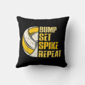 Bump Set Spike Repeat Volleyball Fun  クッション (裏面)