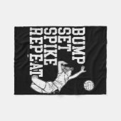 Bump Set Spike Repeat Volleyll Player Coach Gameda フリースブランケット (正面(横))