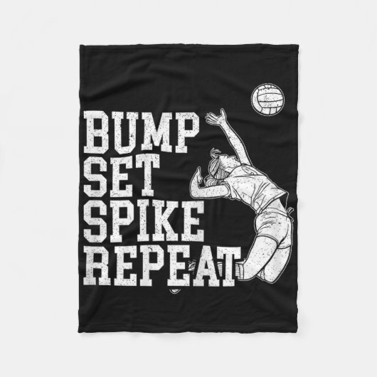 Bump Set Spike Repeat Volleyll Player Coach Gameda フリースブランケット (正面)