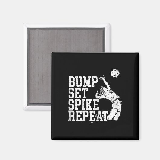 Bump Set Spike Repeat Volleyll Player Coach Gameda マグネット (正面/裏面)