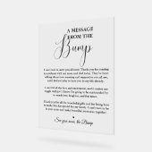 Bump Signベビーシャワーからのミニマルなメッセージ アクリルサイン (傾斜)