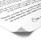 Bump Signベビーシャワーからのミニマルなメッセージ ポスター (角)