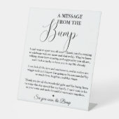 Bump Signベビーシャワーからのミニマルなメッセージ 台座サイン (正面)