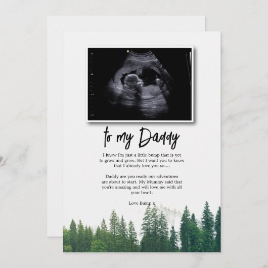 Bump to Daddy Faters Day Sonogramからのメッセージ 招待状 (正面/裏面)