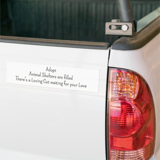 Bumper Sticker Adopt Cat Animal Shelters  バンパーステッカー (トラック上)