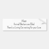 Bumper Sticker Adopt Cat Animal Shelters  バンパーステッカー (正面)