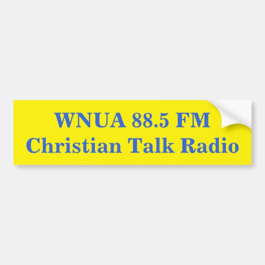 Bumper Sticker for WNUA 88.5 FM, Williamstown, KY バンパーステッカー (正面)