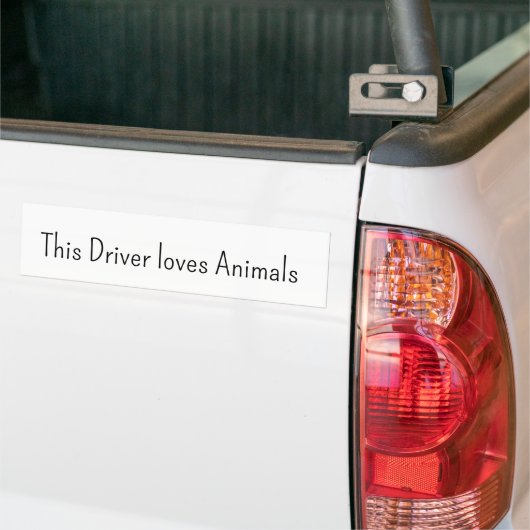 Bumper Sticker This Driver loves Animals バンパーステッカー (トラック上)