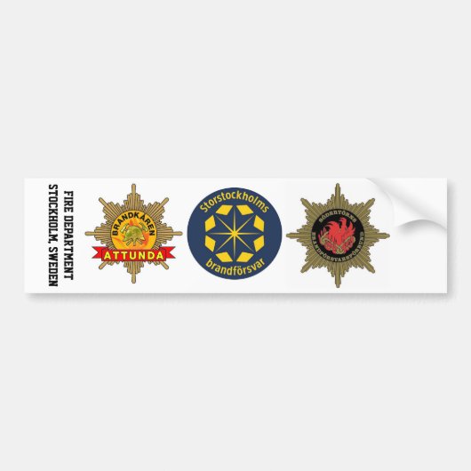 Bumper stickers brandkår Stockholms län バンパーステッカー (正面)