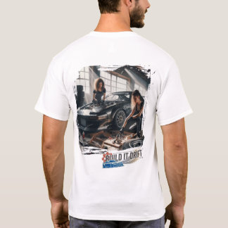 「Bumpers & Bolts Garage」でドリフトを組み立てよう Tシャツ