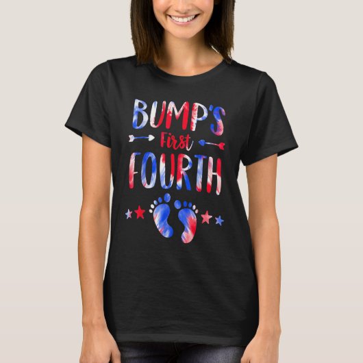Bump's First 4th Of July Pregnancy Independence Da Tシャツ (正面)