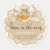 Bun in Oven Baby Shower Favor Sticker Neutral ラウンドシール (正面)