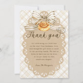 Bun in Oven Baby Shower Thank You Card Neutral サンキューカード (正面)