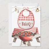 Bun in Oven Burger on Grill BabyQ BBQ Baby Shower 招待状 (裏面)