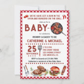 Bun In The Ovenベビー-Qバーベキューベビーシャワー 招待状 (正面)