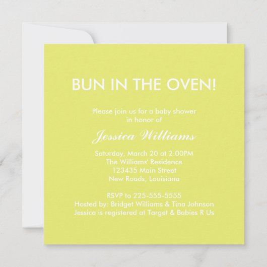 Bun in the Oven 招待状 (裏面)