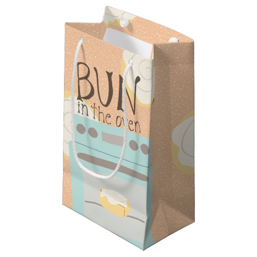 Bun in the Oven Baby Shower スモールペーパーバッグ (正面アングル)