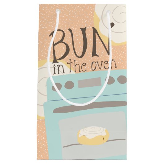 Bun in the Oven Baby Shower スモールペーパーバッグ (正面)