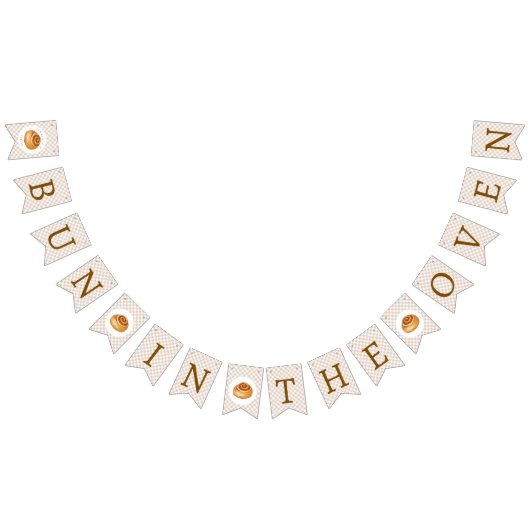 Bun In The Oven Baby Shower  バンティングフラッグ (全)