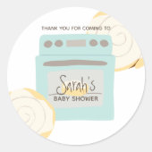 Bun in the Oven Baby Shower ラウンドシール (正面)