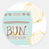 Bun in the Oven Baby Shower ラウンドシール (正面)