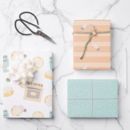 Bun in the Oven Baby Shower ラッピングペーパーシート