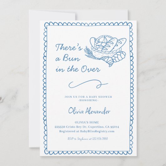 Bun in the Oven Baby Shower 招待状 (正面)