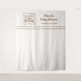 Bun in the Oven Baby Shower Backdrop タペストリー