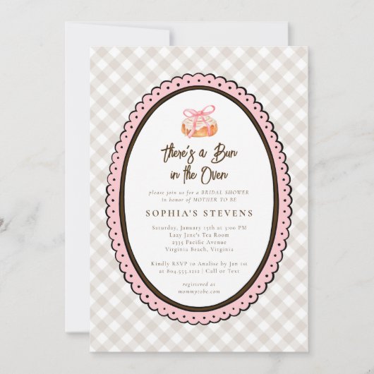 Bun in the Oven Baby Shower Invitation  招待状 (正面)