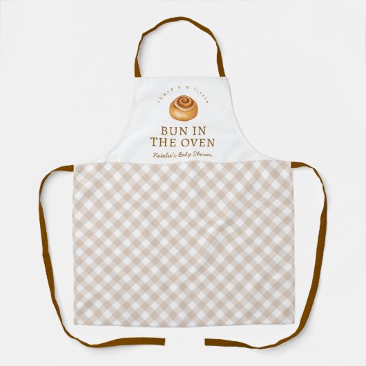 Bun In The Oven Baby Shower Personalized Baking エプロン (正面)