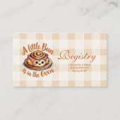 Bun in the Oven Baby Shower Registry エンクロージャーカード (正面)
