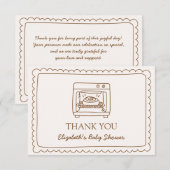 Bun in the Oven Baby Shower Thank you Card サンキューカード (正面/裏面)