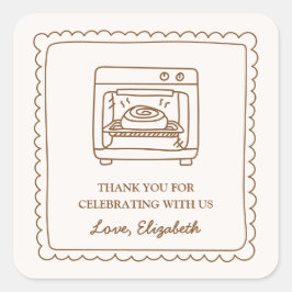 Bun in the Oven Baby Shower Thank You Favor スクエアシール