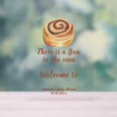 Bun in the oven Baby Shower Welcome アクリルサイン (ニュートラル)