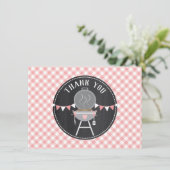 Bun in the Oven BabyQ Pink Girl Baby Shower サンキューカード (スタンド正面)