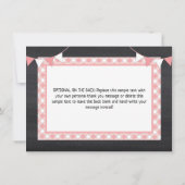 Bun in the Oven BabyQ Pink Girl Baby Shower サンキューカード (裏面)