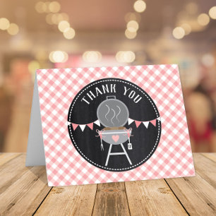 Bun in the Oven BabyQ Pink Girl Baby Shower サンキューカード