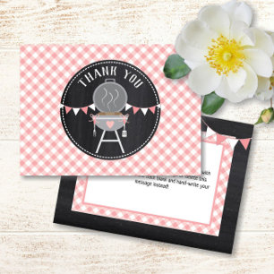 Bun in the Oven BabyQ Pink Girl Baby Shower サンキューカード
