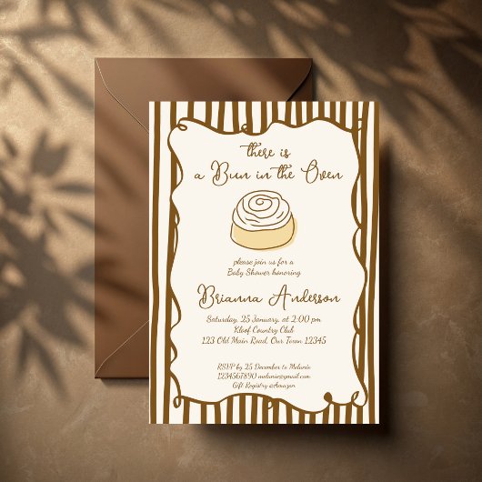 Bun in the oven baking baby shower 招待状