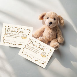 Bun in the oven baking baby shower diaper raffle エンクロージャーカード