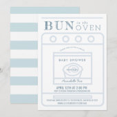 Bun in the Oven Boy Blueバーチャル赤ちゃんシャワー 招待状 (正面/裏面)