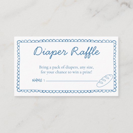Bun in the Oven Diaper Raffle Baby Shower エンクロージャーカード (正面)