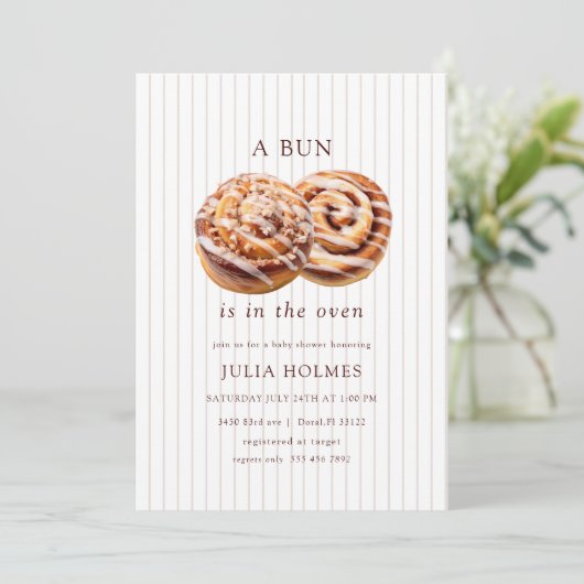 Bun in the Oven Fall Baby Shower 招待状 (スタンド正面)