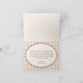 Bun in the Oven Gingham Bakery Baby Shower  サンキューカード (内部)