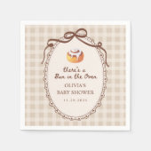 Bun in the Oven Gingham Bakery Baby Shower スタンダードカクテルナプキン (正面)