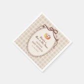 Bun in the Oven Gingham Bakery Baby Shower スタンダードカクテルナプキン (角)