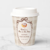 Bun in the Oven Gingham Bakery Baby Shower 紙コップ (正面)