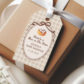 Bun in the Oven Gingham Bakery Baby Shower Favor ギフトタグ