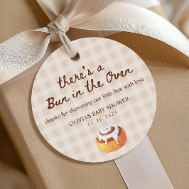Bun in the Oven Gingham Bakery Baby Shower Gift フェイバータグ
